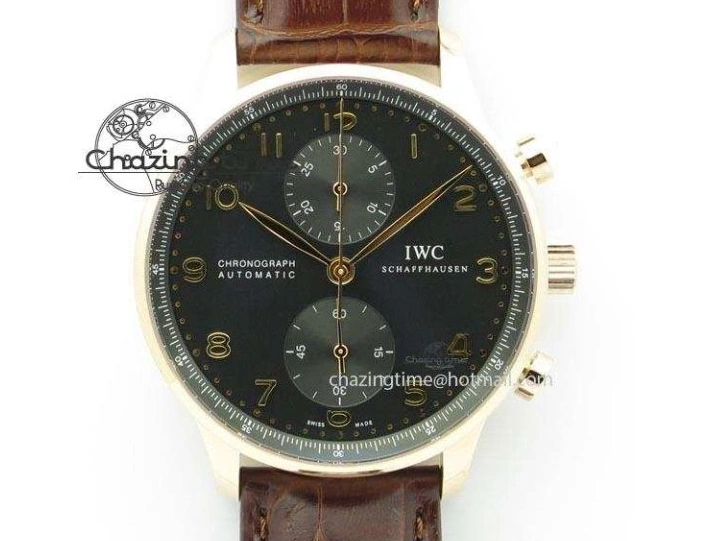 MIROTIME 0421 Portuguese IW5444 SS White Dial Blue Numbers On Blue Leather Strap A Modern 7258